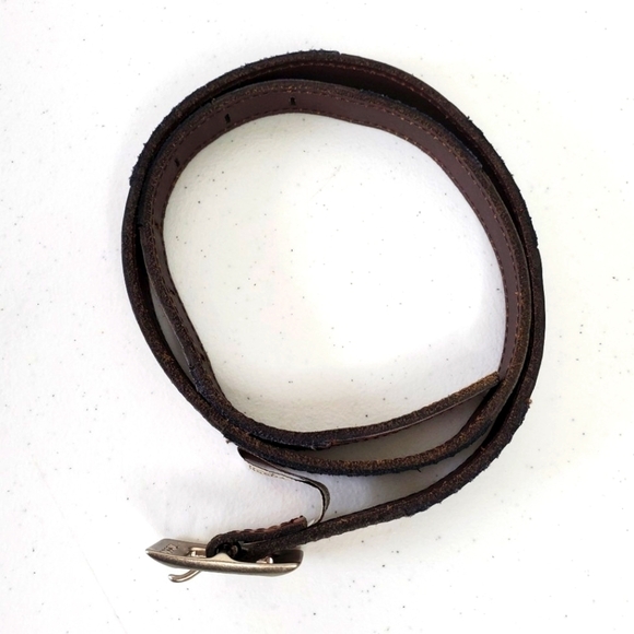 Fossil Leather Patchwork Snake Print Skinny Belt Size Small Retro Colorblock - Picture 11 of 15